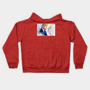 Donald Trump with Seal of the President and American flag Kids Hoodie